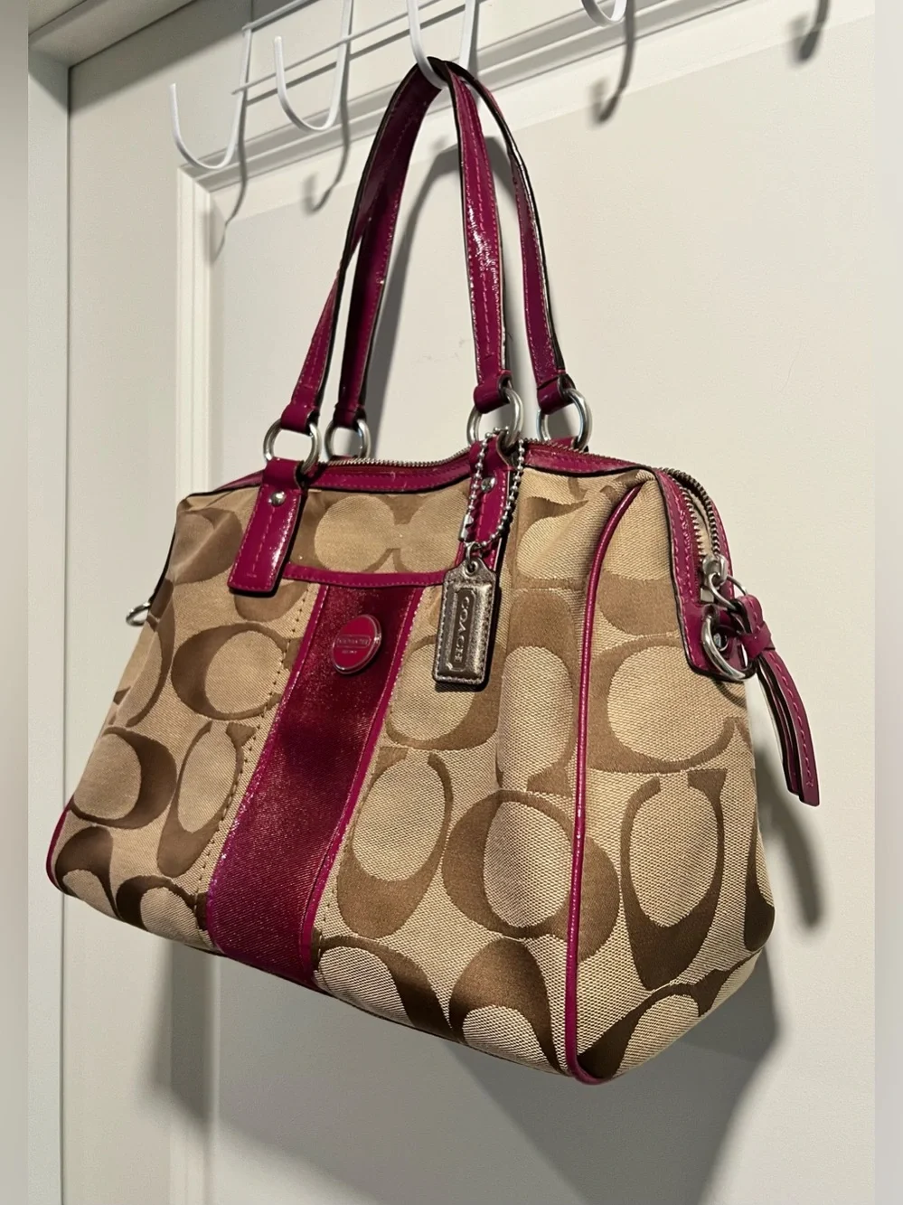 Coach Signature Stripe Satchel (# F24364)